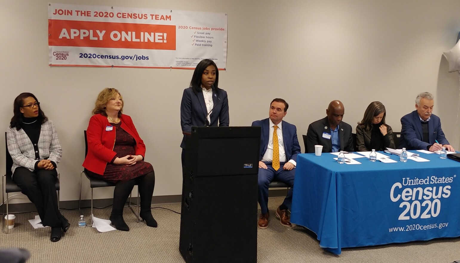 Tyla Ward, partnership specialist with the Census Bureau speaks Friday morning at a kickoff press conference.